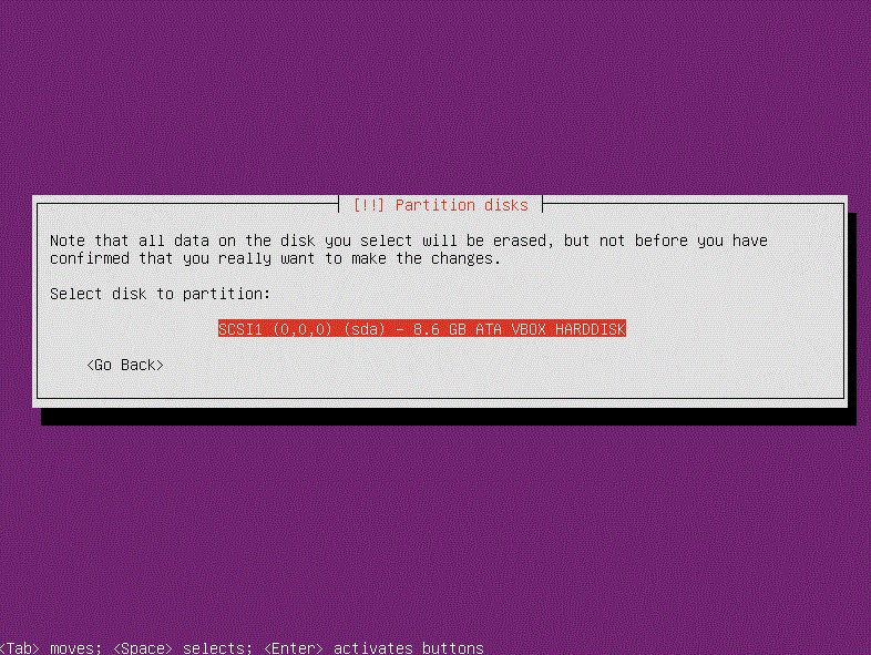 Select Disk Write Screen
