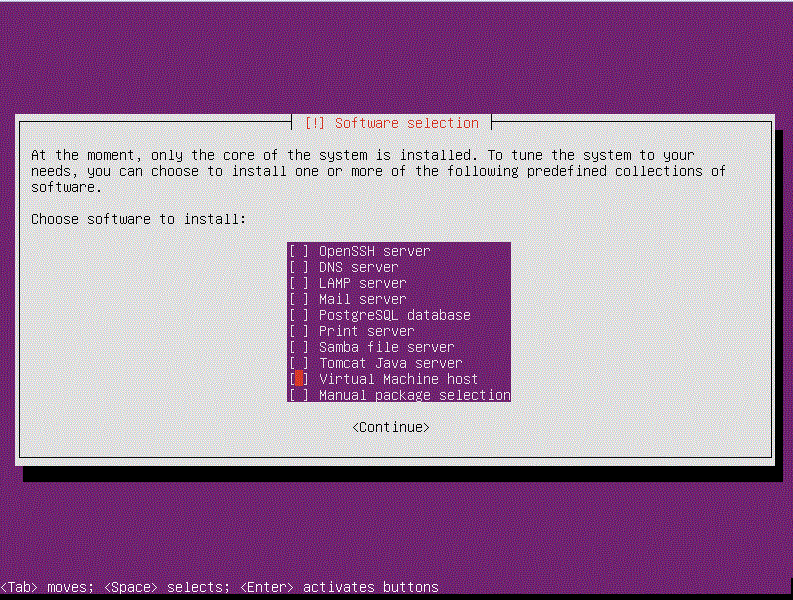 Select Installs Screen