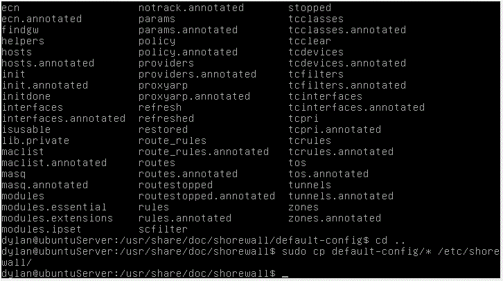 Copy Shorewall Files