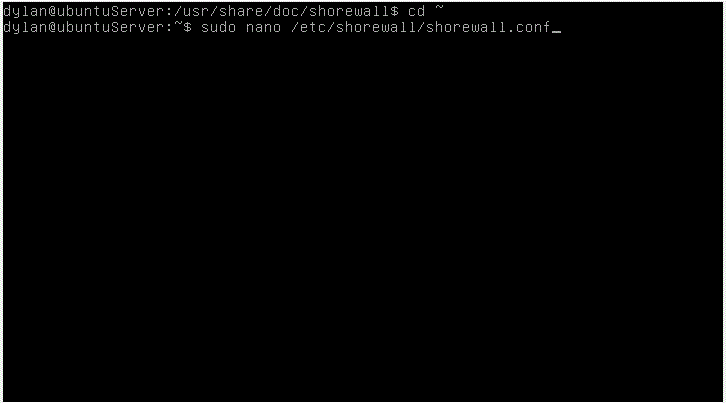 Edit Shorewall.conf file