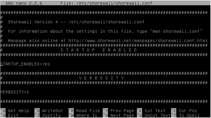 Edit Shorewall.conf file